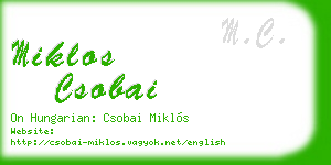 miklos csobai business card